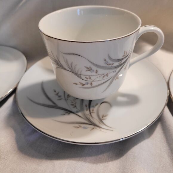 Castlecourt Fine China Wheat Spray Japan Cup & Saucer Set Of 4 - Picture 4 of 11